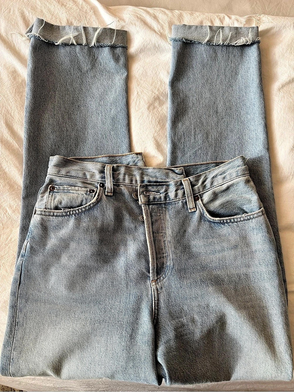AGOLDE Criss Cross Upsized Straight Leg Jeans Blue Waist 26
